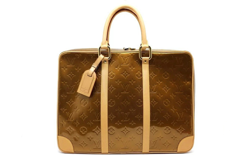 LOUIS VUITTON Van Damme Business Bag Briefcase Monogram Vernis Bronze Brown